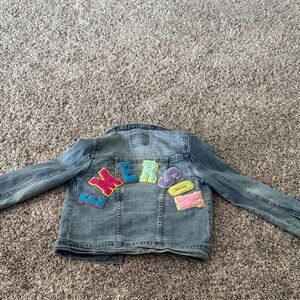 Kids Denim Jacket with Colorful Lettering